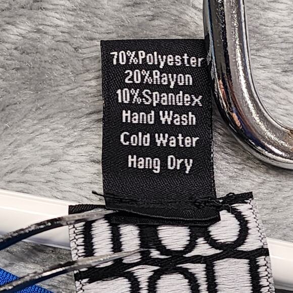 CLARA SUN WOO Top Womens XS Blue Purple Watercolor Neck Cut-Out Asymmetric Tunic - Picture 7 of 10